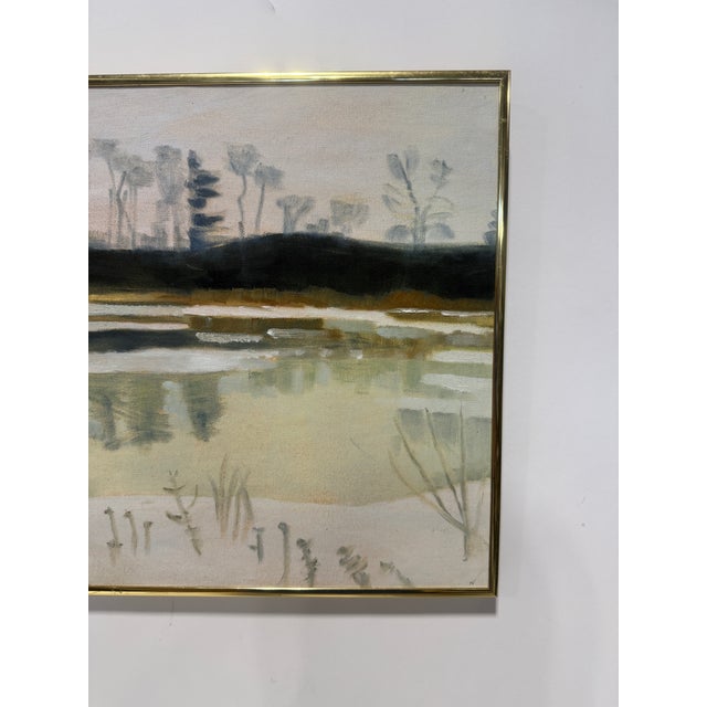 Late 20th Century Mary Pennington Weatherall (American, 1930–2018) Winter, Ipswich River, Oil For Sale - Image 5 of 8