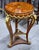 Traditional French Empire Round Side Table With Hand-Carved Wood Frame, Gold Leaf Accents & Marquetry Top For Sale - Image 3 of 5