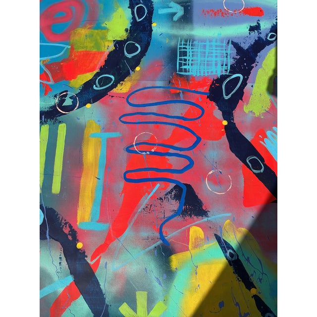 2020s “Fun Zone” Large Format Original Mixed Media Abstract Painting For Sale - Image 5 of 8