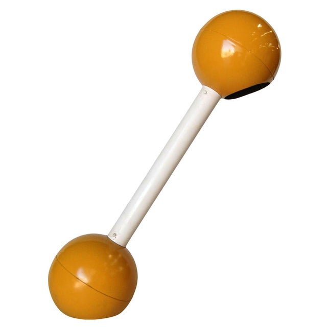 1960s Yellow Double Ball Barbell Desk Table Lamp by George Kovacs, Unsigned For Sale In Los Angeles - Image 6 of 10