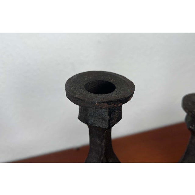 Mid-Century Modern Brutalist German Cast Iron Candleholder from Aachener Giesserei, 1960s For Sale - Image 9 of 18