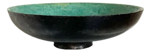Large Terracotta Bowl with Turquoise Glaze, Belgium, 1970s