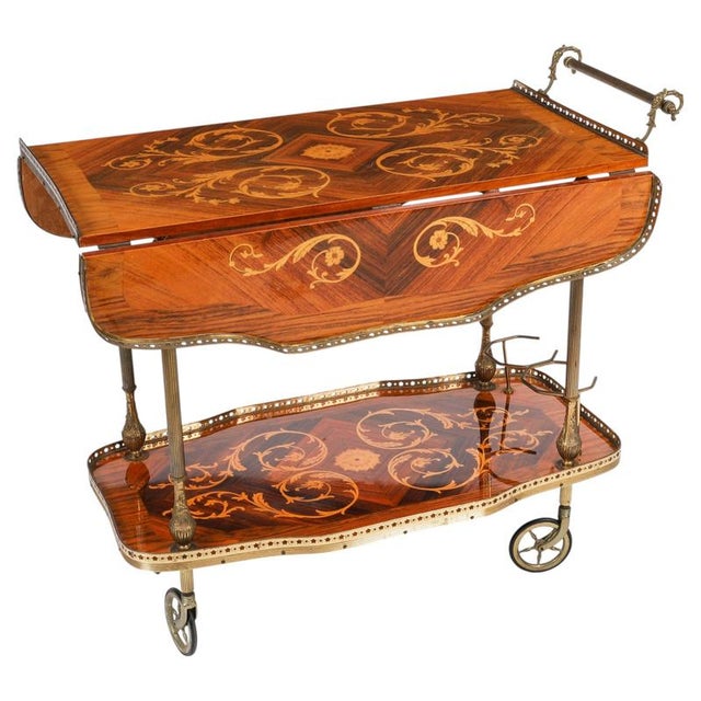Vintage Italian Marquetry Drinks Trolley from Sorrento For Sale - Image 16 of 16