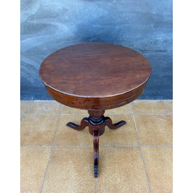 1950s English Regency Style Round Side Table, Mid 20th Century For Sale - Image 5 of 6
