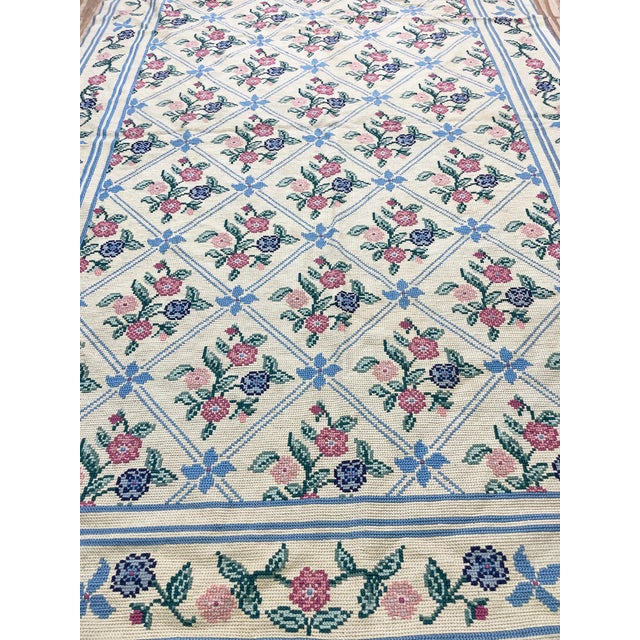Art Nouveau Vintage European Needle Point Rug, as Is For Sale - Image 3 of 10