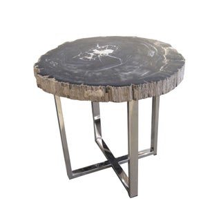 Petrified Wood Side Table For Sale