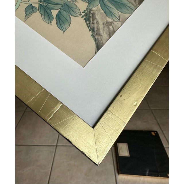 Collection Four Asian Japanese Silk Watercolor Framed Paintings For Sale - Image 16 of 18