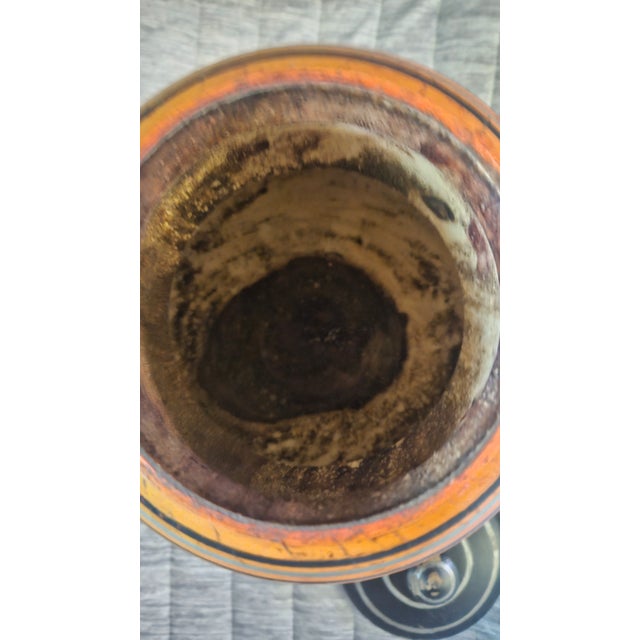 1960s 1960s Mid-Century Pakistani Hand-Turned Wooden Lacquerware Jar For Sale - Image 5 of 10