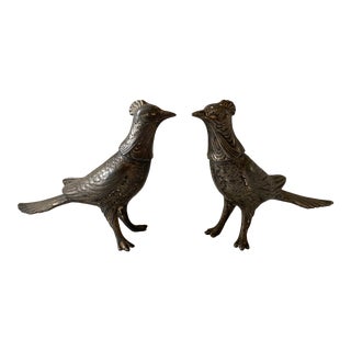 Vintage Silverplate Weidlich Bros Pheasant Salt and Pepper Shakers For Sale