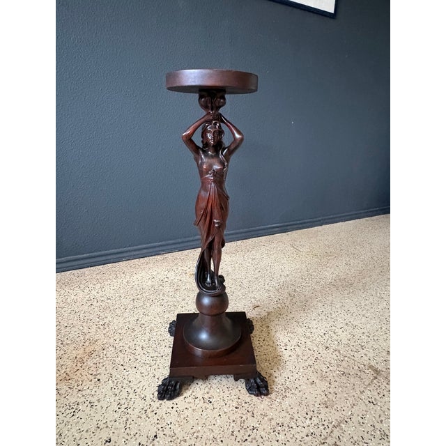 Art Nouveau Pedestal by E.Kopriwa Co. Architectural Modelers and Wood Carvers. For Sale - Image 10 of 18