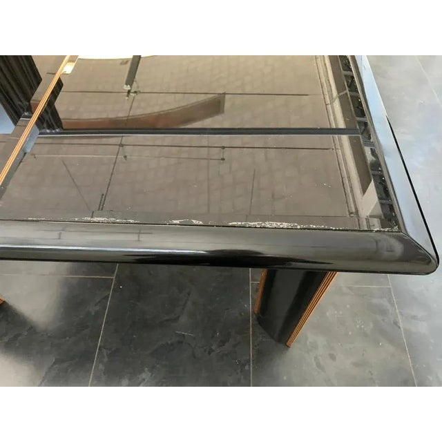 Black Lacquered Table with Top Glass by Pierre Cardin for Roche Bobois, 1970s For Sale - Image 8 of 10