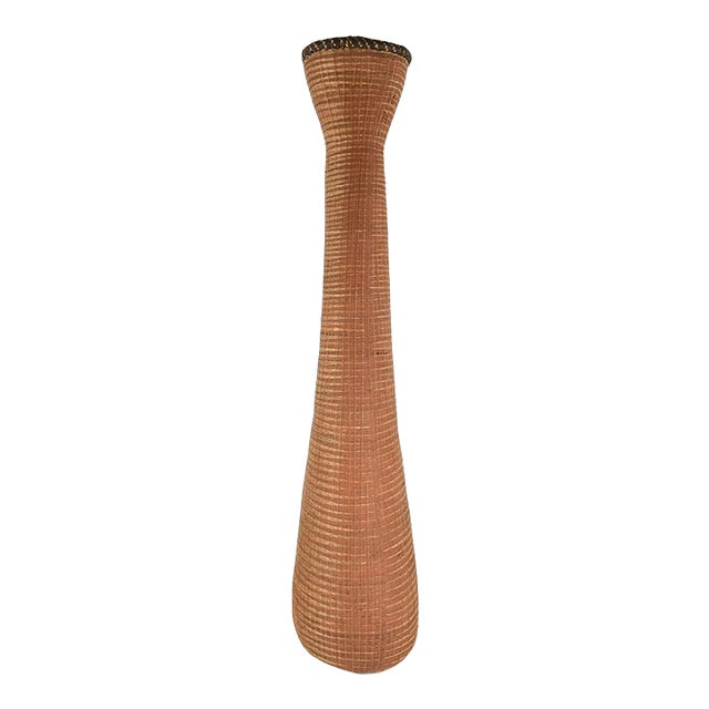 Early 20th Century Tutsi Wedding Basket Vase Rwanda 35 Inch For Sale