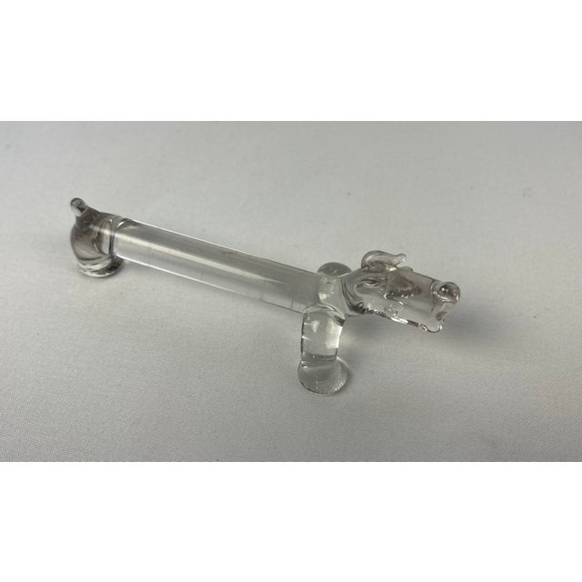 Mid 20th Century Set of 10 Molded Glass Knife Rests French Basset Hound Shape For Sale - Image 5 of 5