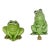 1960s Pair Cute Ceramic Frog Figurines Lamp Finials For Sale
