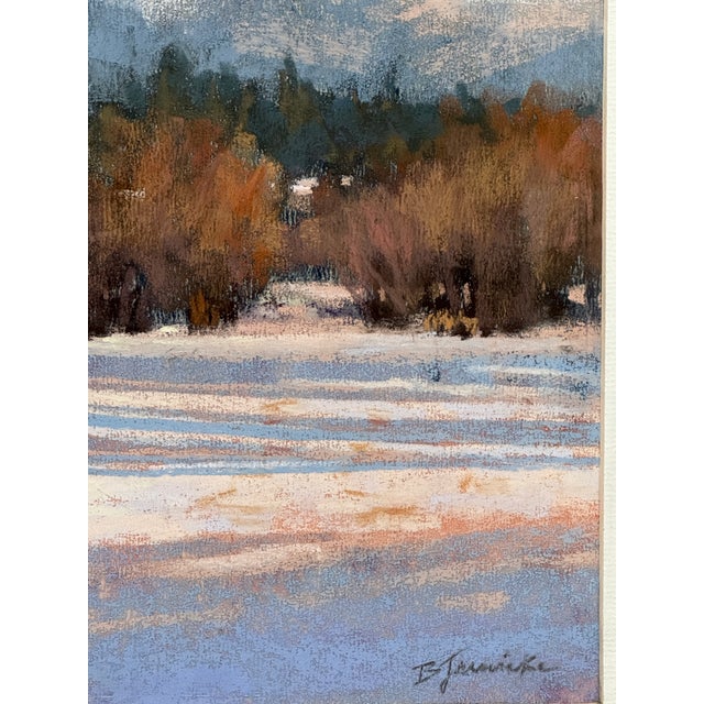 Early 21st Century Barbara Jaenicke Snow Covered Landscape in Pastels, Signed For Sale - Image 5 of 12