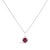 10K White Gold Red Ruby and 3/8 Cttw Diamond Halo Jewelry Set (Earrings, Pendant & Ring) For Sale - Image 4 of 6