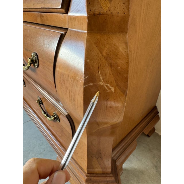 Vintage Century Furniture Three Drawers Bombe Chest For Sale - Image 11 of 12