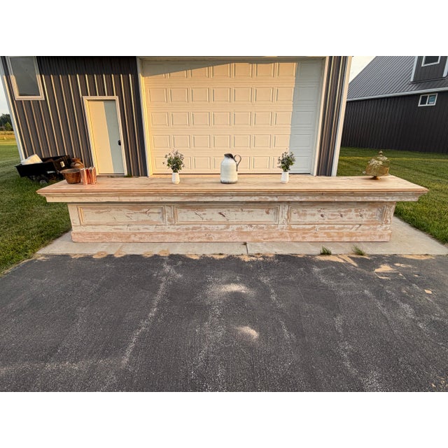 Rare Antique General Store Counter – 15’10” Long An extraordinary architectural antique, this nearly 16-foot-long general...