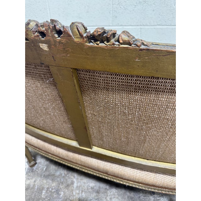 Late 19th Century 19th Century Heavily Carved Louis VXISettee For Sale - Image 5 of 10