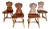 Vintage Brutalist Tyrolean Swiss Alpine Carved Pine Dining Chairs, Set of 4 For Sale