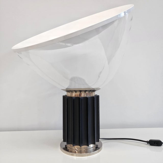 Glass Table Lamp by Castiglioni for Flos, 1970s, in Flawless conditions. Designed 1960 to 1969 I have official proof of...
