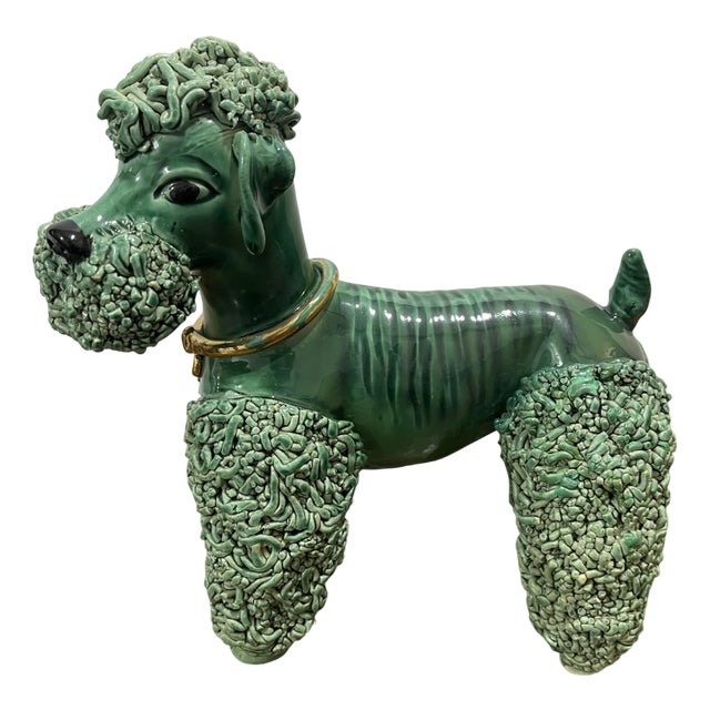 Emerald Green Spaghetti Poodle attributed to Vallauris, France, 1950s For Sale