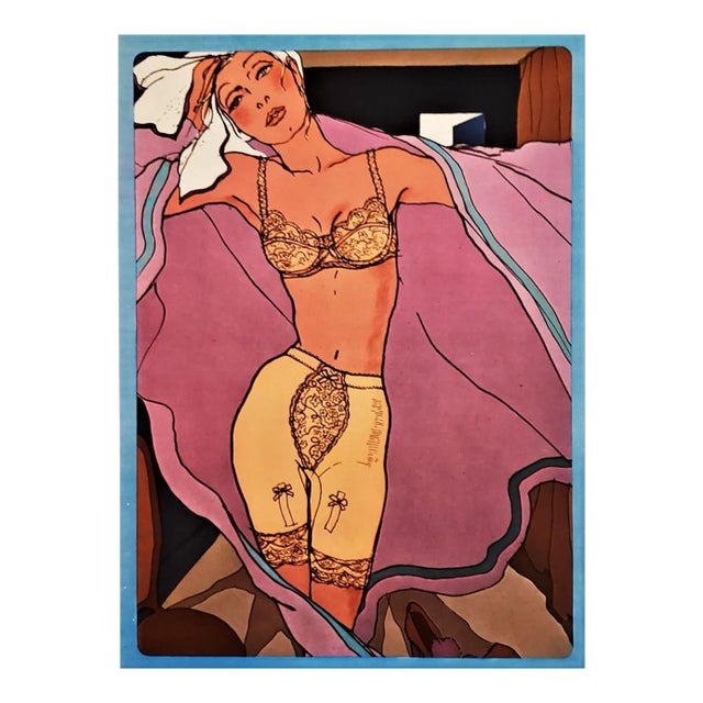 1969 French Mid-Century Lingerie Advertisement Print by Antonio Lopez For Sale