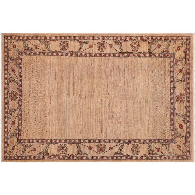 Modern Gabbeh Beige/Rust Wool Rug - 5'11'' X 9'0'' For Sale - Image 9 of 10