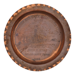 Madsen Red Lake Gold Mines LTD Winner Ontario Safety Trophy 1966 Copper Plate