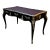 French Louis XV Writing Desk With Burgundy Top & Ornate Bronze Mounts & Silver Leaf For Sale