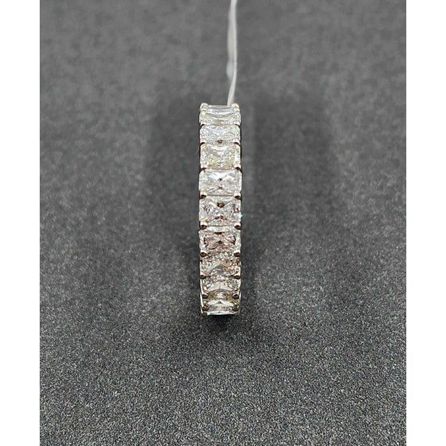 3.80 Ct Platinum Radiant Eternity Band With Gap for Sizing Size 6.5 For Sale - Image 4 of 9