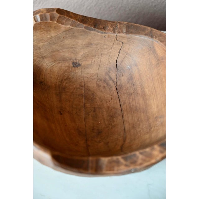 Brown Hand-Carved Bowl in Organic Wood by Stropis, 1970s For Sale - Image 8 of 12