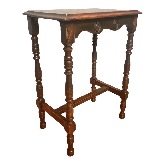 1940s Dark Stained Oak Hall Telephone Side Table Chairish