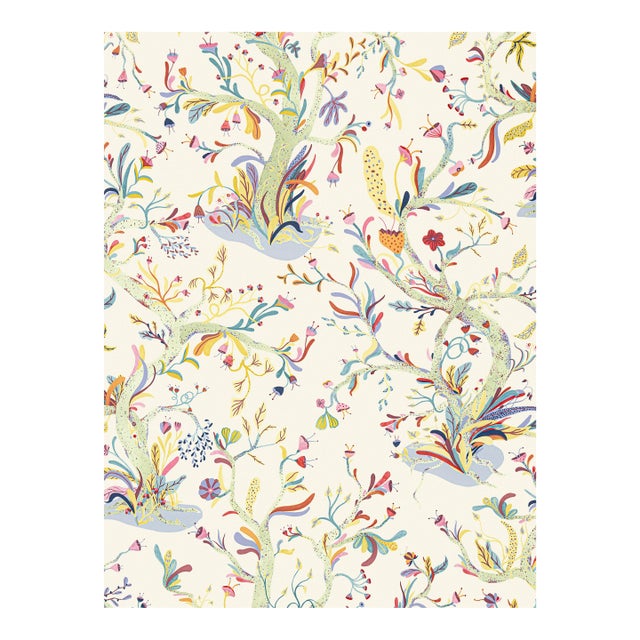 Sample - The House of Scalamandré Enchanted Meadow Fabric, Sage For Sale