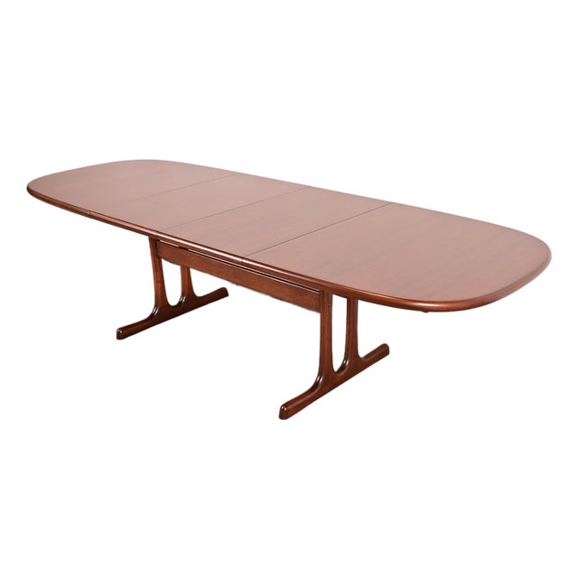 Niels Otto Møller Style Danish Modern Sculpted Rosewood Extension Dining Table, Newly Refinished For Sale