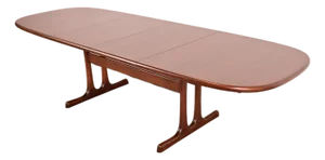 Niels Otto Møller Style Danish Modern Sculpted Rosewood Extension Dining Table, Newly Refinished