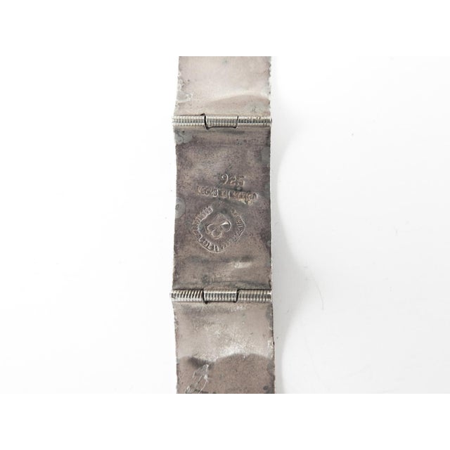 Mid 20th Century Vintage Sterling Ablaone Inlay Bracelet Mexico For Sale - Image 5 of 8