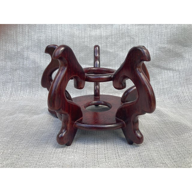 Vintage Rosewood Vase Jar Stand For Sale - Image 9 of 10