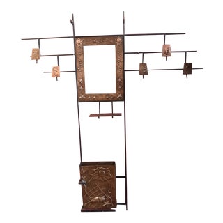 1950s Hall Tree Coat Hat Rack Brutalist Mid Century For Sale