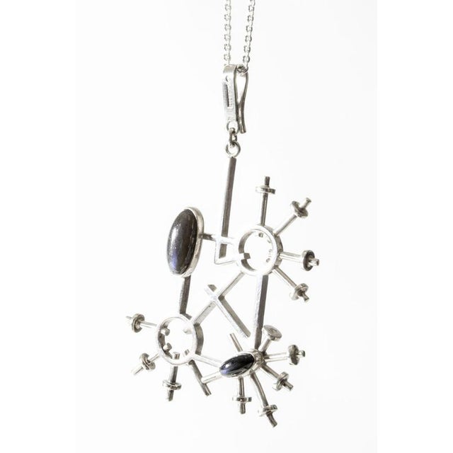 Silver and Spectrolite Pendant from Claës Giertta, 1981 For Sale - Image 6 of 6