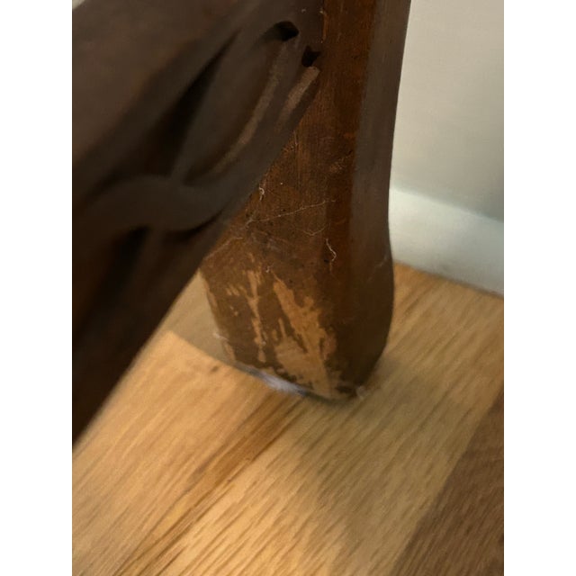 Mid 20th Century Chinese Chippendale Armchair by Century Furniture Co With Original Leather Upholstery For Sale - Image 10 of 12