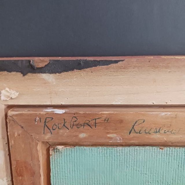 Wood Renslow Parker Sherer Oil on Board 1967 "Rockport" Well-Listed Artist For Sale - Image 7 of 8