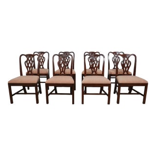 Set of 8 Baker Chippendale Mahogany Dining Chairs For Sale
