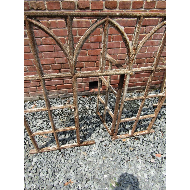 1800s Gothic English Cast Iron Prison Cell Window Garden Art For Sale - Image 4 of 9