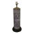 Mid Century Ceramic Table Lamp Incised Geometric Italian Style For Sale