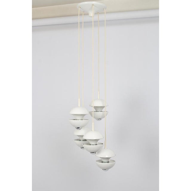 White Cascading Pendant from Kaiser Leuchten, 1970s For Sale - Image 3 of 13