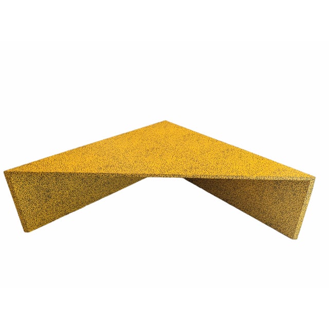 Yellow Vintage Italian Ettore Sottsas Bacterio Origami Triangular Coffee Table For Sale - Image 8 of 13