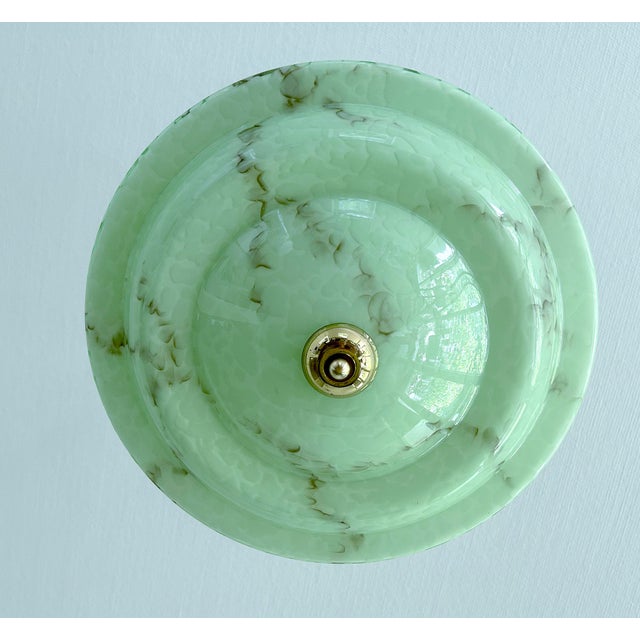 Art Deco Pendant Light in Amber Marble Glass, 1930s For Sale - Image 13 of 18