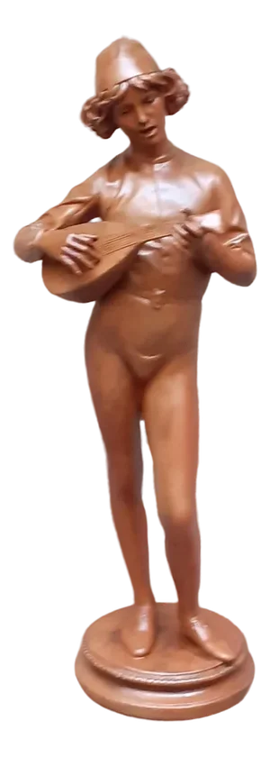 Musician Statue, 1800s, Terracotta