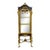 French Louis XVI Display Vitrine With Gold Leaf Details, Tufted Interior & Glass Shelves For Sale